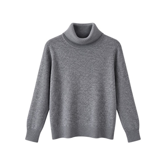 Neiman Marcus Sweaters - Neiman Marcus 100% Cashmere Sweater L Gray Turtleneck Quiet Luxury Classic